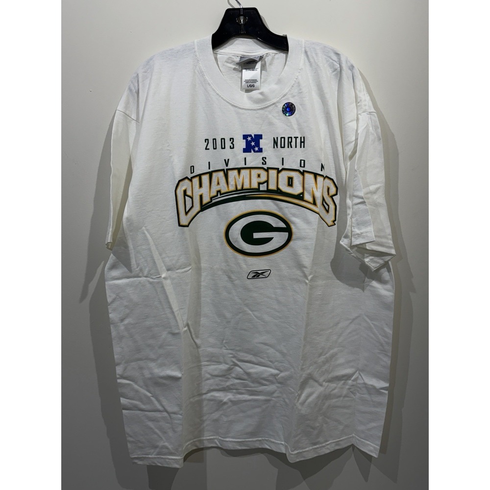 New Green Bay Packers — 2003 NFC North Champions Reebok T-Shirt — Size Men's L
